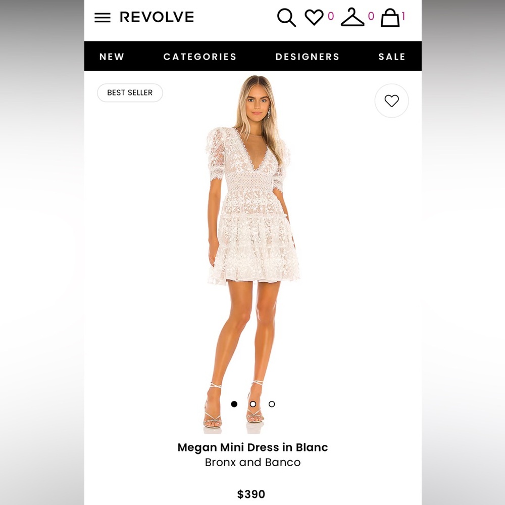 Revolve white and nude dress
